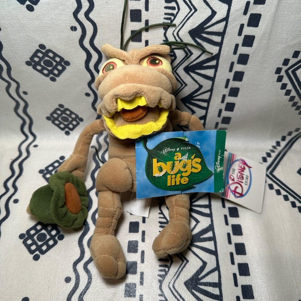 Vintage Disney Store A Bugs Life PT Flea Bug Bean Bag Plush Stuffed Toy 8”